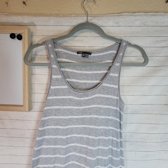 VINCE GRAY STRIPED RACER BACK MAXI DRESS, SZ XS - Picture 3 of 12